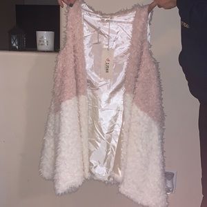 NWT Hip length fuzzy vest